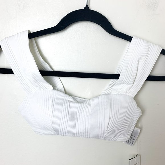 L*Space Gizelle Bikini Top Ribbed Texture White Small - Picture 2 of 6
